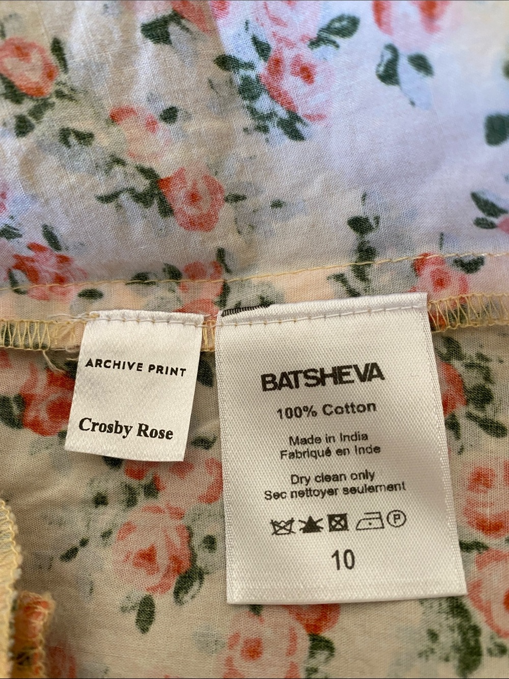 Batsheva x Laura Ashley Rose Print Dress in Cream and Coral - Picture 6 of 6